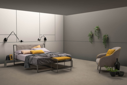 Letto frame con struttura metallo Samoa Bside Bologna Modena