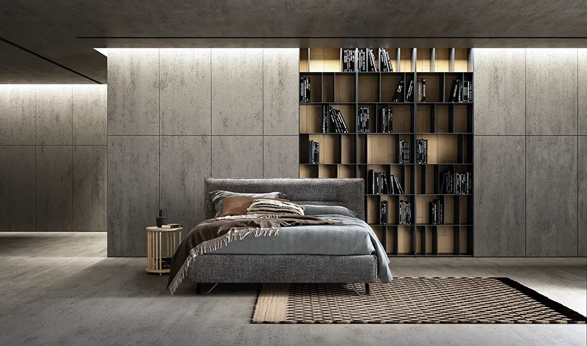 Letto imbottito modello Cut, Samoa Bside