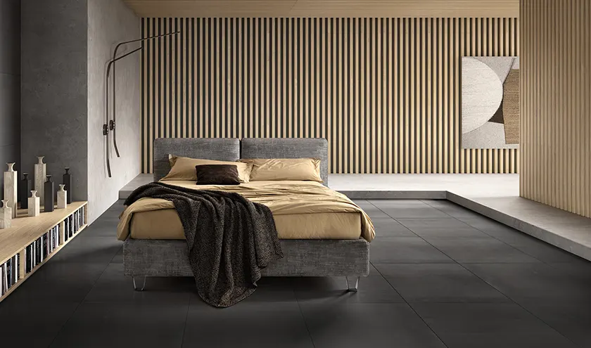 Letto imbottito modello Form, Samoa Bside