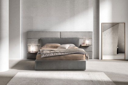 Letto Match con boiserie modulare imbottita Samoa Bside Bologna Modena