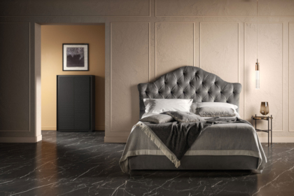 Letto Queen con testata capitonnè Samoa Bside Bologna Modena