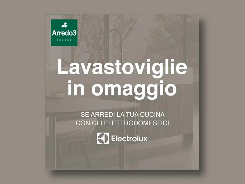 immagine su sfondo neutro con la scritta Lavastoviglie in omaggio ben visibile al centro